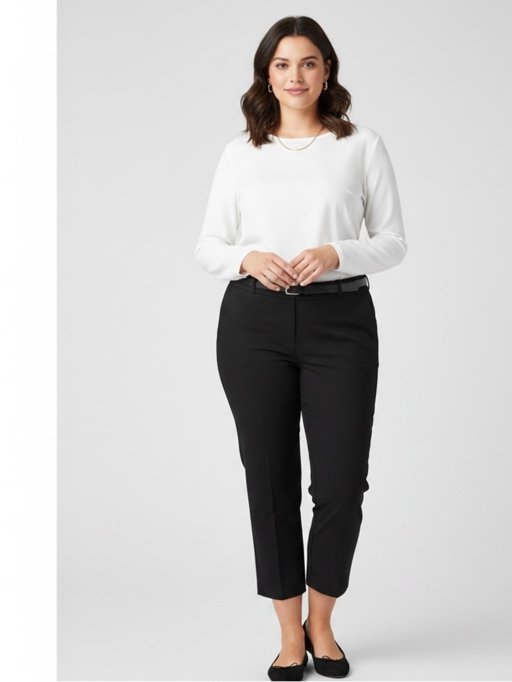 Women's Black Jean Style Capris with zipper at hem.